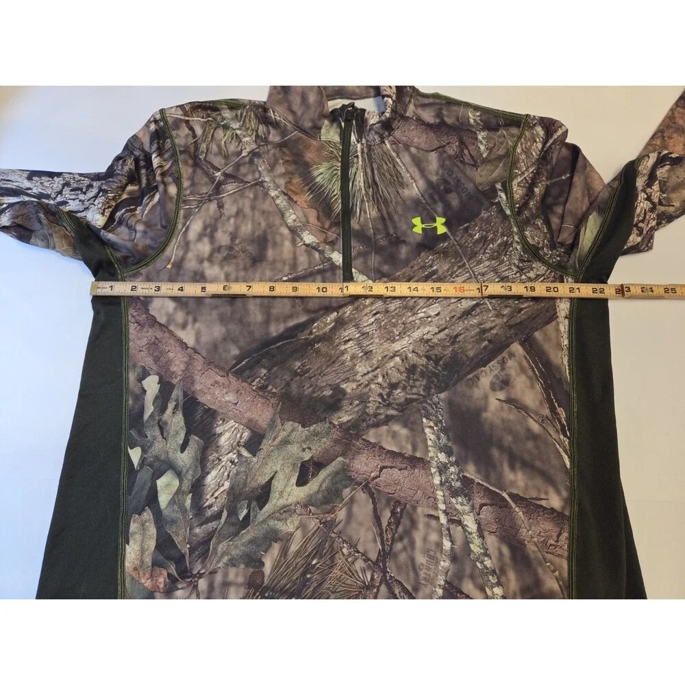 Under Armour Camo 1/4 Zip Pullover Men’s XL HeatGear Scent Control Hunting Mossy - Picture 7 of 8